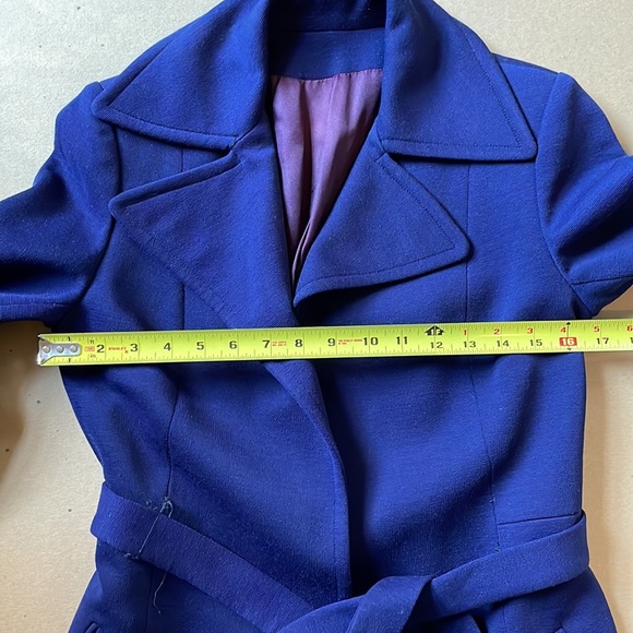 Rare vintage L C Mae’s Globetrotter shower repellent coat in navy blue. Small - Picture 8 of 11